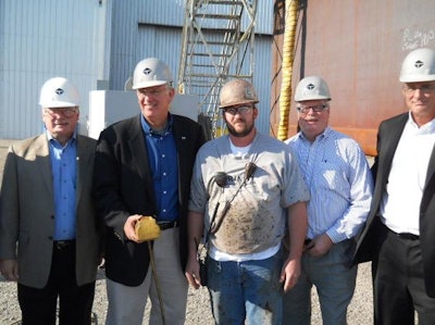 Gov. Jay Nixon was at the riverfront in Caruthersville to press the launch button for a new cargo barge built by Trinity Marine Products for Archer Daniels Midland Co. (ADM). The Governor said Trinity Marine, a leading manufacturer of barges used to transport products on the country's inland waterways, is a great example of how Missouri businesses are leading the state's continued economic progress.