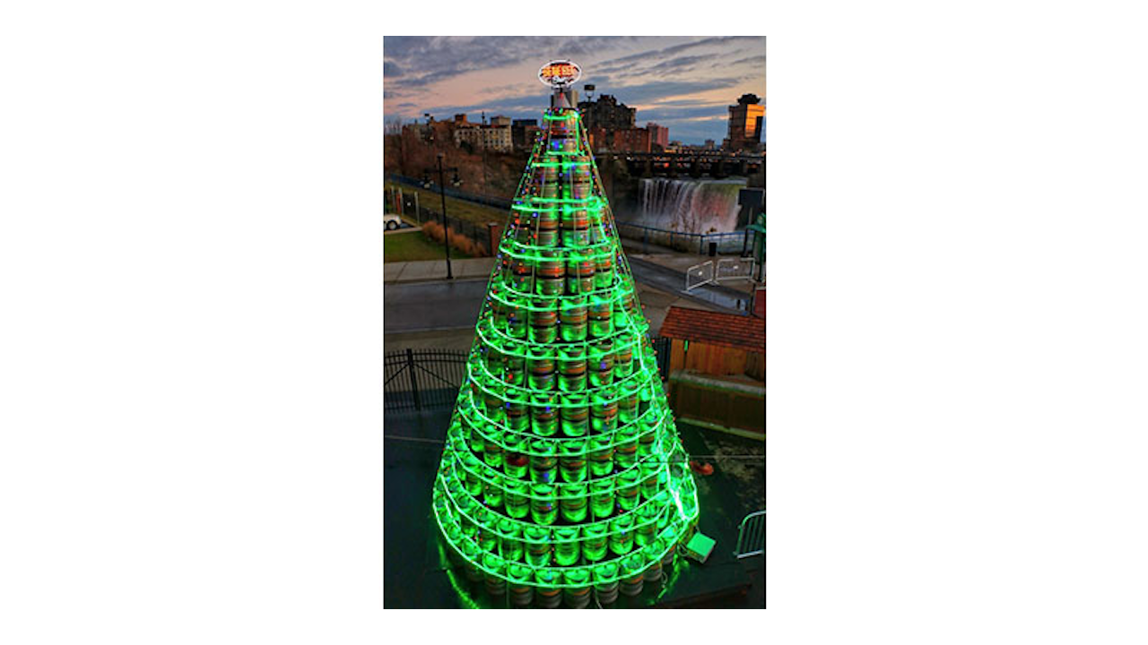 Genesee Brew House Christmas Party 2021 Photo Of The Day Genesee Brewery Builds Giant Beer Keg Christmas Tree Manufacturing Net Genesee Brew House Christmas Party 2021 Photo Of The Day Genesee Brewery Builds Giant Beer Keg Christmas Tree Manufacturing Net