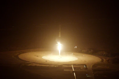 The Falcon 9 touching ground. (Image credit: SpaceX)