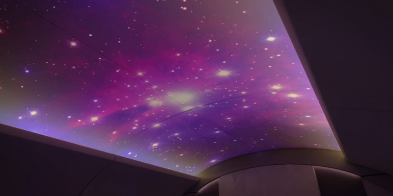 Boeing hopes that the passengers of its airplanes will soon see visuals like this above their heads. (Image credit: Boeing)