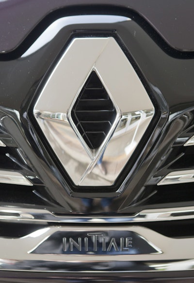 The Renault logo is pictured on a Renault Espace Initiale displayed s in Paris.(AP Photo/Jacques Brinon, File)