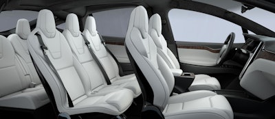 Tesla's 'Ultra White' vegan interior option. (Image Credit: Tesla Motors)