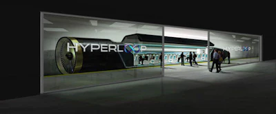(Rendering courtesy of Hyperloop Technologies Inc.)