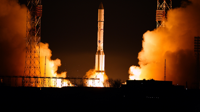 The European Data Relay System, nicknamed the 'SpaceDataHighway,' launched on a Proton rocket. (Image credit: European Space Agency)
