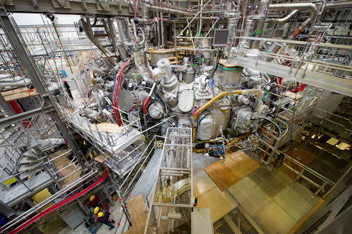 The nuclear fusion research center at the Max Planck Institute for Plasma Physics where the first plasma has been produced at the 'Wendelstein 7-X' in Greifswald, Germany. (Stefan Sauer/dpa via AP, File)