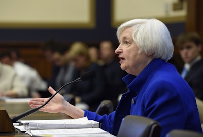 Federal Reserve Board Chair Janet Yellen testifies on Capitol Hill in Washington, Wednesday, Feb. 10, 2016, before the House Financial Services Committee hearing on monetary policy and the state of the economy. Yellen said the U.S. economy faces a number of global threats that could hamper growth and compel the Fed to slow the pace of future interest rate hikes. (AP Photo/Susan Walsh)