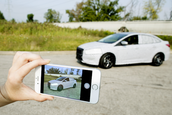 Ford is using new camouflage techniques to help hide its test cars while they're driven in plain view. (Image credit: Ford)