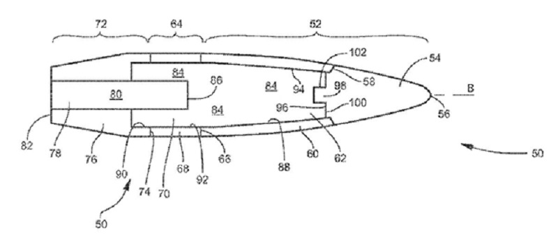 A demonstration of the 'Limited Range Projectile' patented by three developers at the U.S. Army Armament Research, Development and Engineering Center. (Image credit: U.S. Army/U.S. Patent Office)