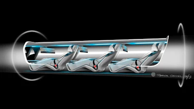 One proposed design for the hyperloop. (Image via AP)