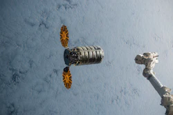 A Cygnus capsule approaching the International Space Station. (Image credit: NASA)
