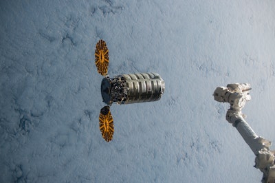 A Cygnus capsule approaching the International Space Station. (Image credit: NASA)
