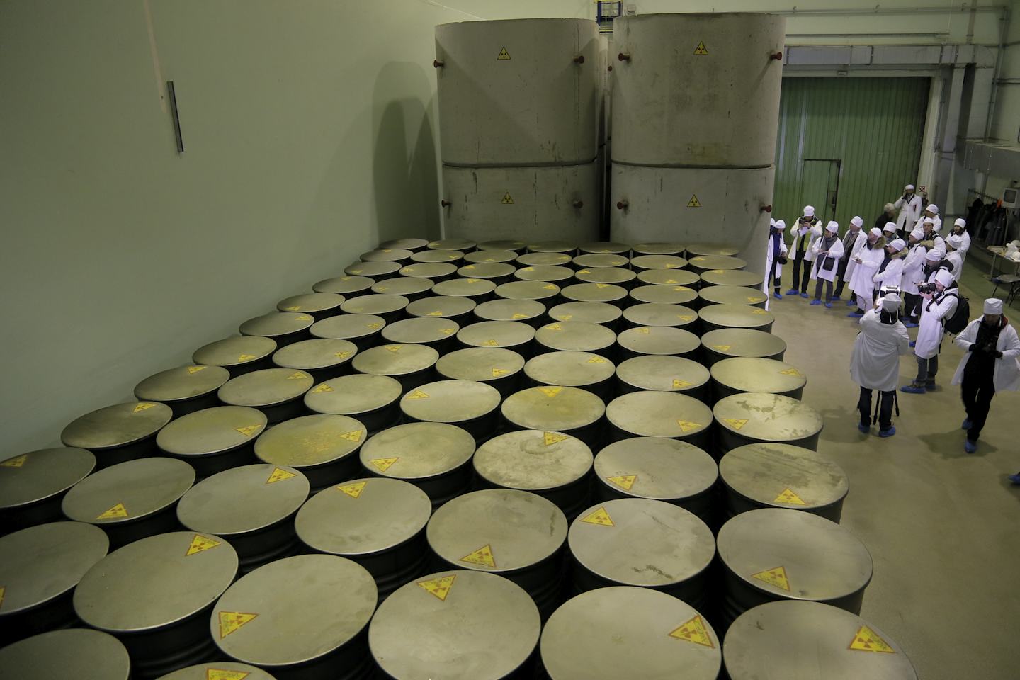 This photo taken Wednesday, March 23, 2016 shows a storage of the nuclear waste taken from the 4th unit damaged by the explosion at the Chernobyl nuclear power plant, Chernobyl, Ukraine. Thirty years after the world’s worst nuclear accident, the Chernobyl nuclear power plant is surrounded by both a hushed desolation and clangorous activity, the sense of a ruined past and a difficult future. (AP Photo/Efrem Lukatsky)
