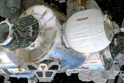 A rendering of what BEAM will look like mounted to the ISS. (Image credit: Bigelow Aerospace)