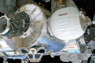 A rendering of what BEAM will look like mounted to the ISS. (Image credit: Bigelow Aerospace)