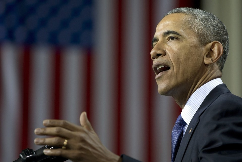 President Obama speaks at the Hannover Messe trade show in Germany. (AP Photo/Carolyn Kaster)