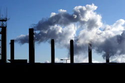 FILE - This Jan. 7, 2015, file photo, shows factory chimneys near O'Hare International Airport in Chicago. On Wednesday, May 4, 2016, the Commerce Department reports on U.S. factory orders for March. (AP Photo/Nam Y. Huh, File)