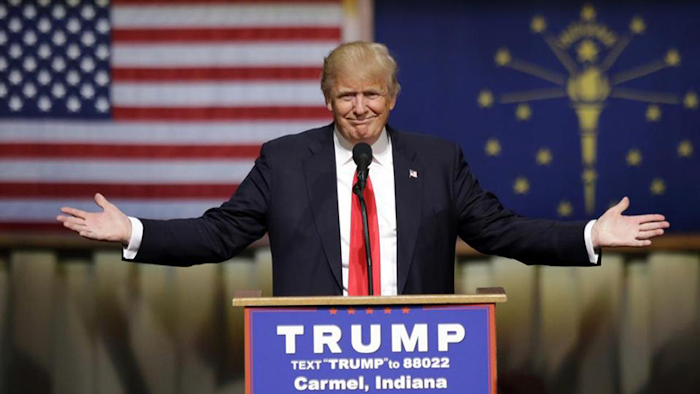 Donald Trump speaks at a campaign rally in Indiana. (Michael Conroy/AP Photo)