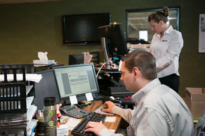 A look inside the new orders office cell at Aztalan Engineering.