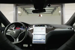 A demonstration of the Summon feature from Tesla's promotional video. (Image credit: Tesla Motors)