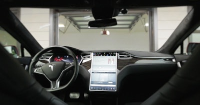 A demonstration of the Summon feature from Tesla's promotional video. (Image credit: Tesla Motors)