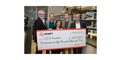 Members of the Avnet Innovation Lab Council presented a check February 2016. (Photo: Business Wire)