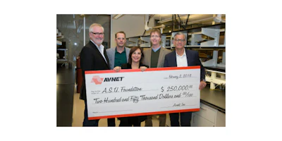 Members of the Avnet Innovation Lab Council presented a check February 2016. (Photo: Business Wire)