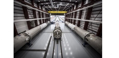 The three Falcon 9 rockets that have successfully landed under their own power are now stored at the Kennedy Space Center. (Image credit: SpaceX)