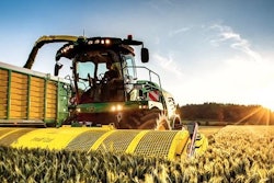 A self-propelled John Deere forage harvester, which requires a driver but also features satellite guidance and control systems. (Image credit: John Deere)
