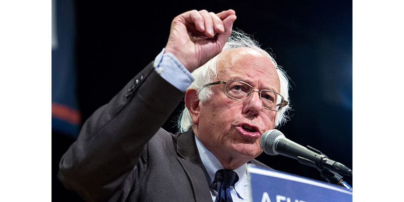 This June 23, 2016, file photo shows Democratic presidential candidate Sen. Bernie Sanders, I-Vt., addressing supporters in New York. Sanders says he'll try to block Senate consideration of a bill that would require nationwide labeling of food with genetically modified products, but with a less stringent labeling requirement than the one included in Vermont's law. Individual senators can put a hold on legislation, blocking it from coming up for debate unless backers can muster 60 votes. The Vermont independent says he prepared to resort to that tactic.(AP Photo/Craig Ruttle, File)