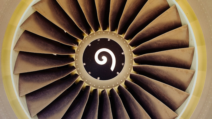 The fan of a CFM56 jet engine. (Image credit: Adam Senatori/GE Reports)