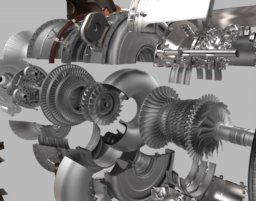 GE’s advanced turboprop engine will have a number of 3D-printed parts. The engine will burn up to 20 percent less fuel and achieve 10 percent more power than other engines in the same class. (Image credit: GE Aviation)