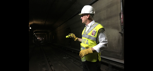 In this photo taken July 25, 2016, Metro general manager Paul Wiedefeld inspects maintenance work being done in a tunnel on Metro's orange line in northern Virginia. Wiedefeld ordered a 9-month maintenance blitz that requires sections of track to be closed for weeks at a time. He said Metro can't catch up on critical maintenance by doing work only on nights and weekends. (AP Photo/Ben Nuckols)
