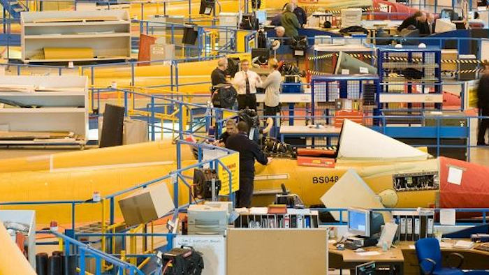 Typhoon combat jet final assembly in the United Kingdom. (Image credit: BAE Systems)