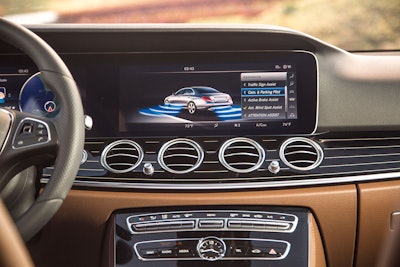 Mercedes charges $11,250 for a package of semi-autonomous features on the 2017 E-Class that also includes keyless entry, satellite radio and cabin air filtration. (Courtesy of Mercedes-Benz USA via AP)