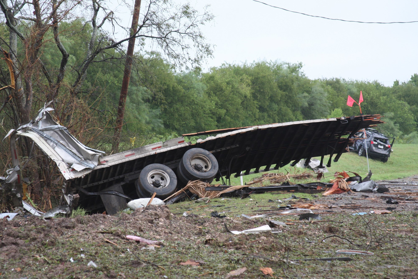 Takata Corp. said it sent people to the site and is helping authorities investigate the crash. (Ruben Carrillo Mazuka/The Eagle Pass News Gram via AP)