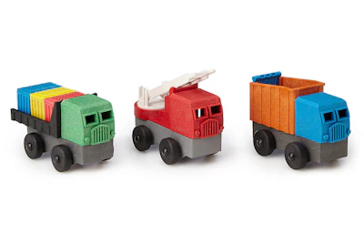 Toys made with bioplastics.