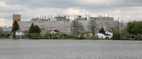 View of Janesville Assembly Plant from across Rock River. (Wikipedia photo)