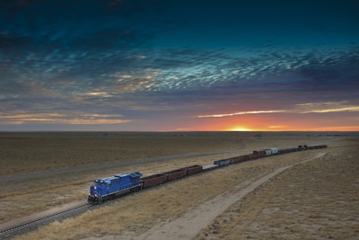 GE’s Tier 4 Evolution Series locomotive at a test track in Pueblo, Colorado. (Image credit: GE Transportation)