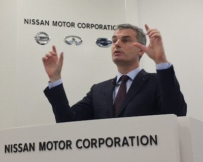 Ogi Redzic, senior vice president of the Renault-Nissan Alliance, speaks to reporters at the Nissan headquarters in Yokohama, west of Tokyo, Tuesday, Oct. 25, 2016. (Image credit: Nissan via AP)