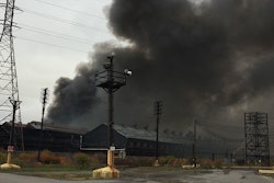 Smoke billows from the site of a massive blaze at the former Bethlehem Steel Mill in Lackawanna, N.Y., on Wednesday, Nov. 9, 2016. The flames have since diminished, but smoke is visible for miles. No injuries were reported. (AP Photo/Carolyn Thompson)