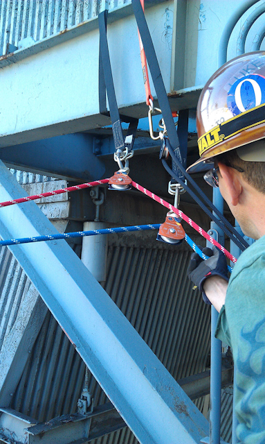 Keeping workers safe during repairs on a high fall risk site.
