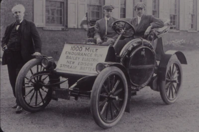 GE co-founder Thomas Edison (left) was a fan of electric cars. (Image credit: GE Reports via Museum of Innovation and Science Schenectady)