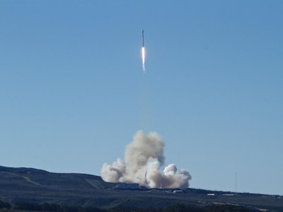 Space-X's Falcon 9 rocket successfully launches with 10 satellites into orbit for Iridium Communications Inc., at Vandenberg Air Force Base, Calif., Saturday, Jan. 14, 2017. (Matt Hartman via AP)