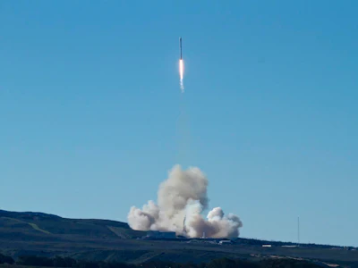 Space-X's Falcon 9 rocket successfully launches with 10 satellites into orbit for Iridium Communications Inc., at Vandenberg Air Force Base, Calif., Saturday, Jan. 14, 2017. (Matt Hartman via AP)