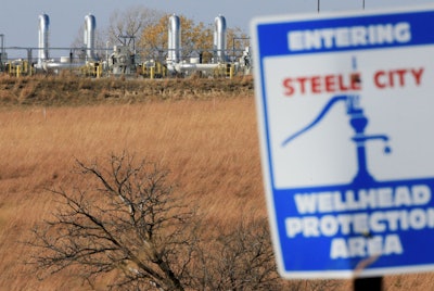 The Keystone Steele City pumping station, into which the planned Keystone XL pipeline was to connect to, is seen in Steele City, Neb., Tuesday, Nov. 3, 2015. (AP Photo/Nati Harnik)