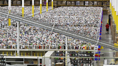 A look inside an Amazon fulfillment center. (AP Photo)