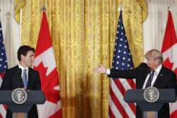 President Donald Trump and Canadian Prime Minister Justin Trudeau participate in a joint news conference. (AP Photo)