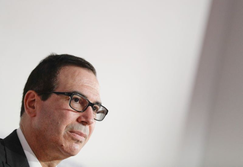 Treasury Secretary Steven Mnuchin at the summit of G7 finance ministers (AP photo)