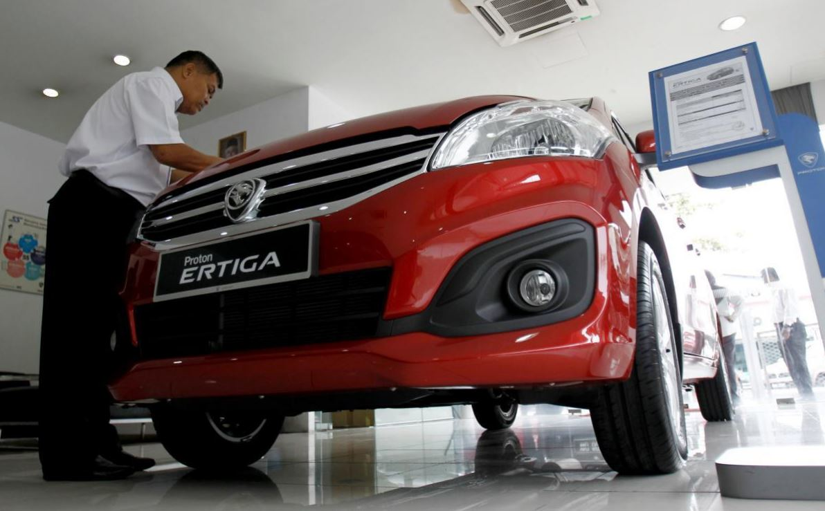 Proton Ertiga at a Kuala Lumpur showroom (AP photo)