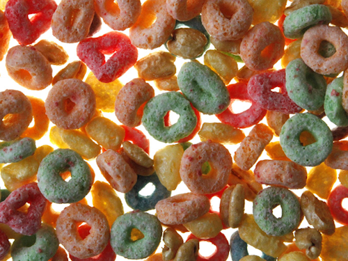 This is an assortment of Kellogg’s Froot Loops, Corn Pops, Apple Jacks, and Honey Smacks in Mt. Lebanon, Pa., Friday, June 25, 2010. Kellogg Co. said Friday that it is voluntarily recalling about 28 million boxes of popular cereals including Apple Jacks, Corn Pops, Froot Loops and Honey Smacks due to an off smell and flavor coming from the package liners. (AP Photo/Gene J. Puskar)